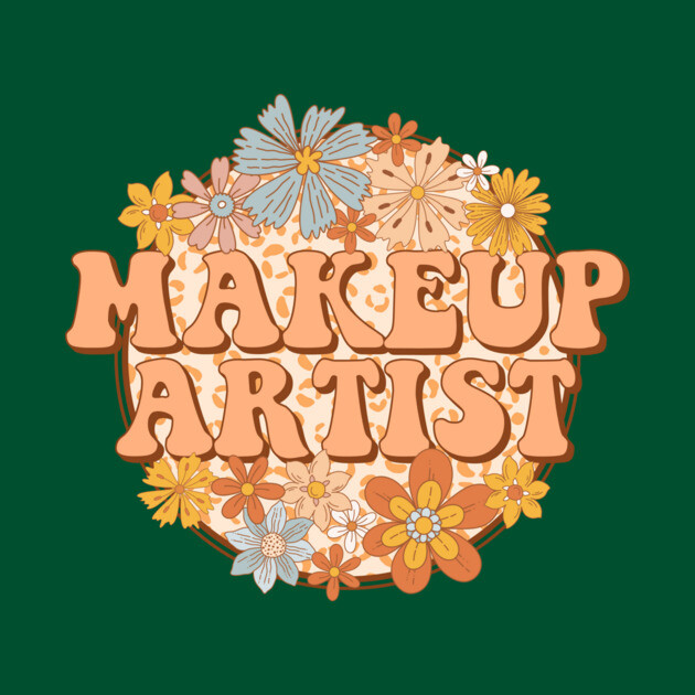Retro Makeup Artist Floral Design Gift by The WYLD Tribe