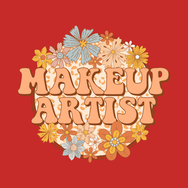 Retro Makeup Artist Floral Design Gift by The WYLD Tribe