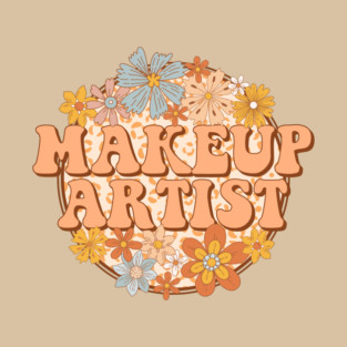 Retro Makeup Artist Floral Design Gift T-Shirt