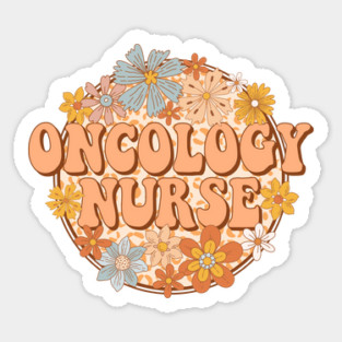 Floral Oncology Nurse Retro Gift Magnet
