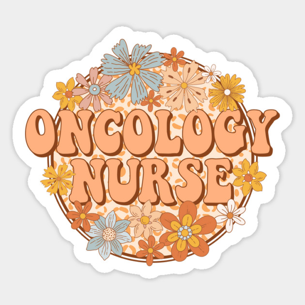 Floral Oncology Nurse Retro Gift Magnet by The WYLD Tribe