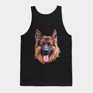 German Shepherd Face Tank Top