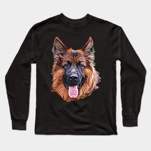 German Shepherd Face Long Sleeve T-Shirt
