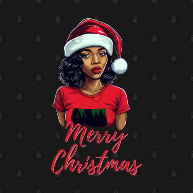 Black Woman Santa, Black Mrs Santa Claus, African American Santa, Merry Christmas by UrbanLifeApparel