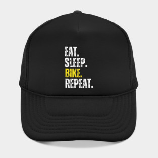 Eat Sleep Bike Repeat, Funny Cycling Saying, Bicyclist Humor Hat