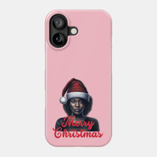 Black Woman Santa, Black Mrs Santa Claus, African American Santa Phone Case