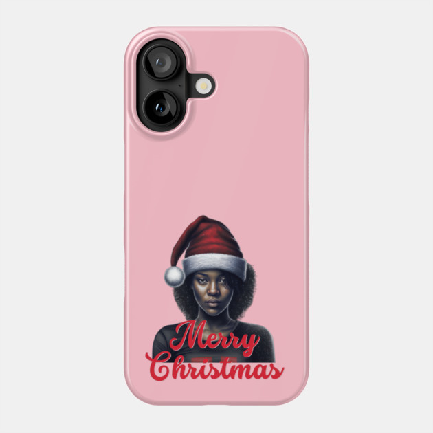 Black Woman Santa, Black Mrs Santa Claus, African American Santa Phone Case by UrbanLifeApparel