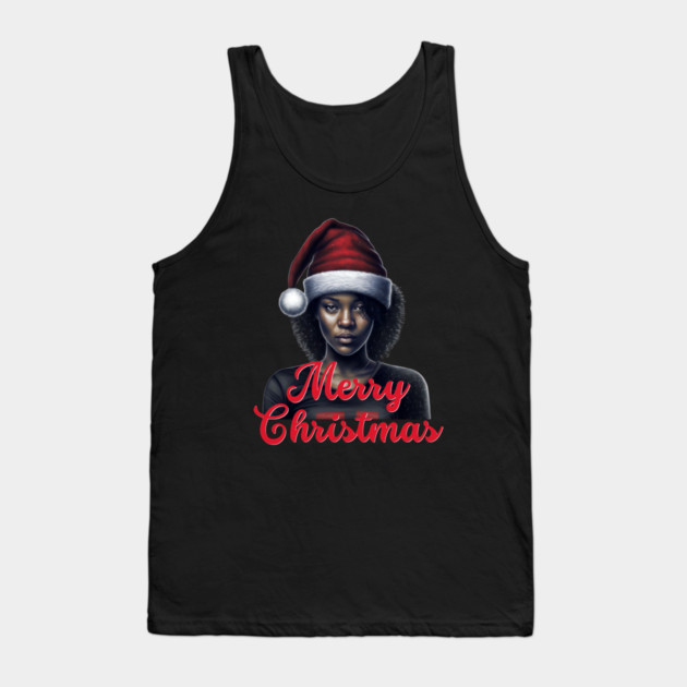 Black Woman Santa, Black Mrs Santa Claus, African American Santa Tank Top by UrbanLifeApparel
