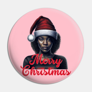 Black Woman Santa, Black Mrs Santa Claus, African American Santa Pin