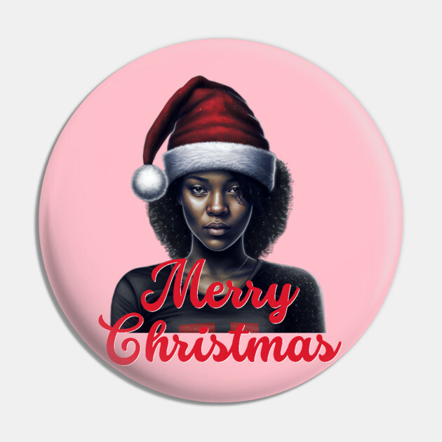 Black Woman Santa, Black Mrs Santa Claus, African American Santa Pin by UrbanLifeApparel