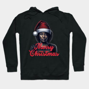 Black Woman Santa, Black Mrs Santa Claus, African American Santa Hoodie