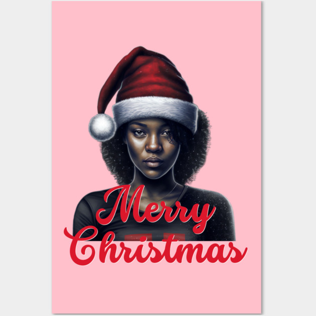 Black Woman Santa, Black Mrs Santa Claus, African American Santa Wall Art by UrbanLifeApparel