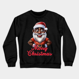 Black Santa, African American Santa Crewneck Sweatshirt