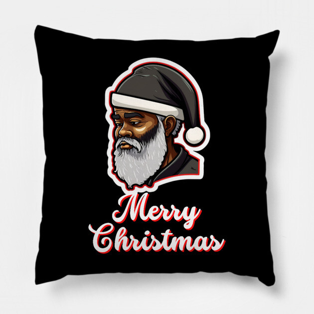 Black Santa, African American Santa Pillow by UrbanLifeApparel