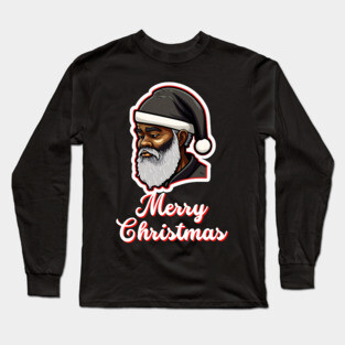 Black Santa, African American Santa Long Sleeve T-Shirt