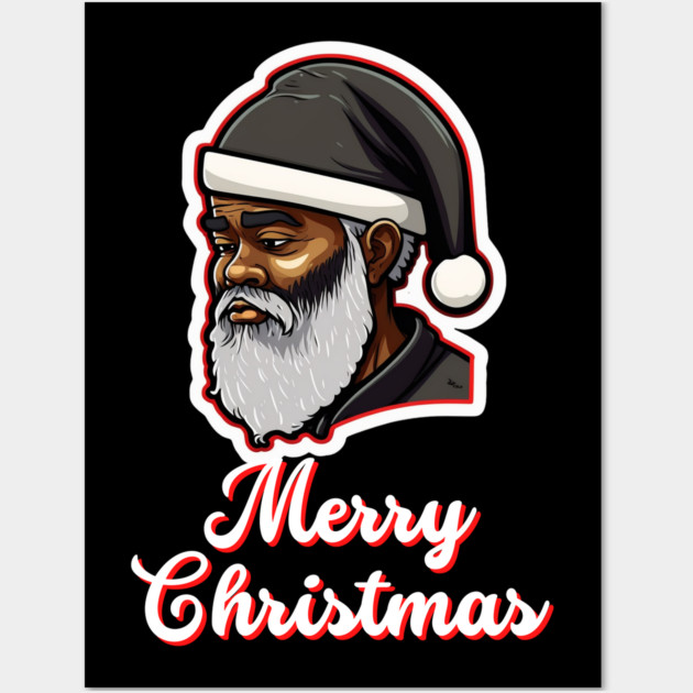 Black Santa, African American Santa Wall Art by UrbanLifeApparel