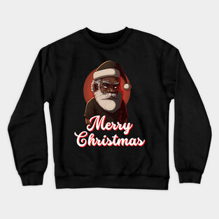 Black Santa, African American Santa Crewneck Sweatshirt