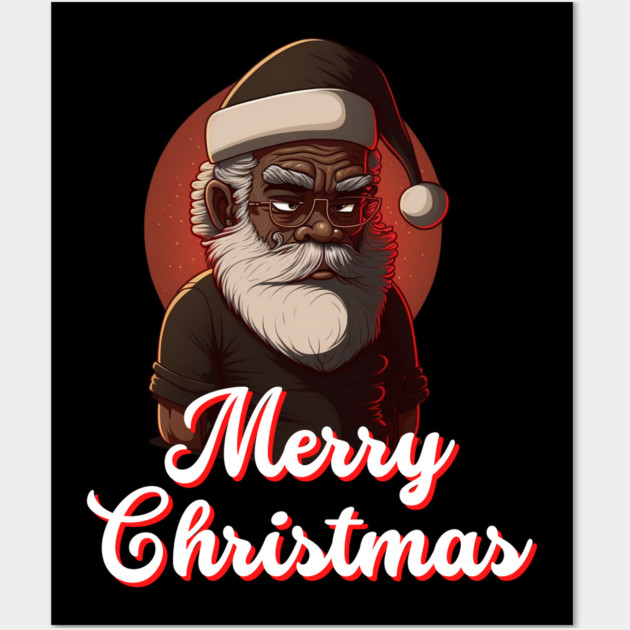 Black Santa, African American Santa Wall Art by UrbanLifeApparel