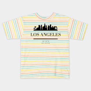 LOS ANGELES CALIFORNIA BLACK SILHOUETTE SKYLINE ART Kids T-Shirt
