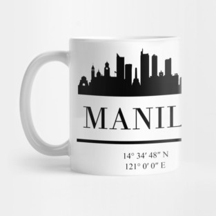 MANILA PHILIPPINES BLACK SILHOUETTE SKYLINE ART Mug