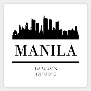 MANILA PHILIPPINES BLACK SILHOUETTE SKYLINE ART Sticker