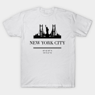 NEW YORK CITY NEW YORK BLACK SILHOUETTE SKYLINE ART T-Shirt