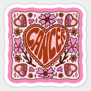 Cancer Heart Sticker
