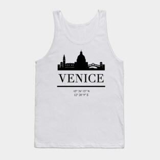 VENICE ITALY BLACK SILHOUETTE SKYLINE ART Tank Top