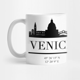 VENICE ITALY BLACK SILHOUETTE SKYLINE ART Mug