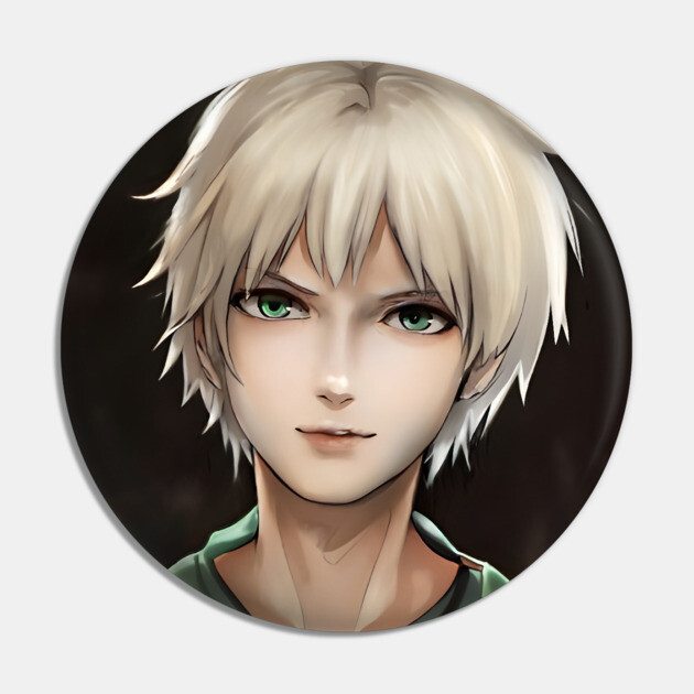 White Hair Anime Boy Pin by animegirlnft