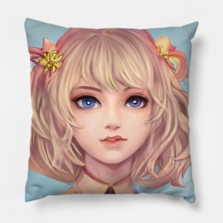 Blonde Hair Anime Girl Pillow