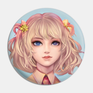 Blonde Hair Anime Girl Pin