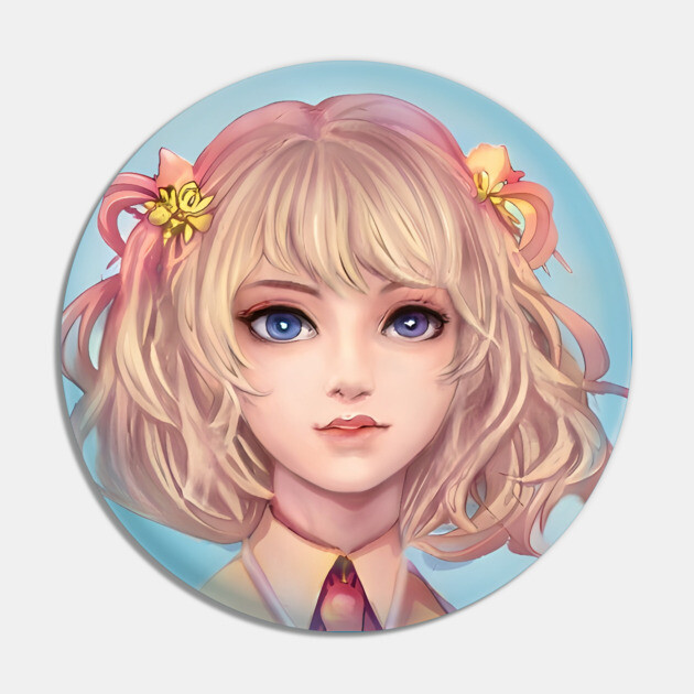 Blonde Hair Anime Girl Pin by animegirlnft