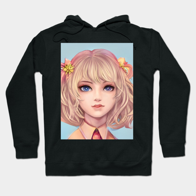 Blonde Hair Anime Girl Hoodie by animegirlnft