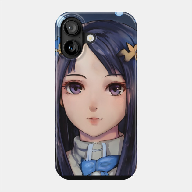 Black Hair Anime Girl Phone Case by animegirlnft