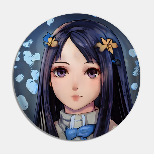 Black Hair Anime Girl Pin by animegirlnft