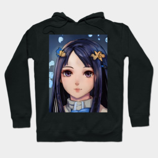 Black Hair Anime Girl Hoodie