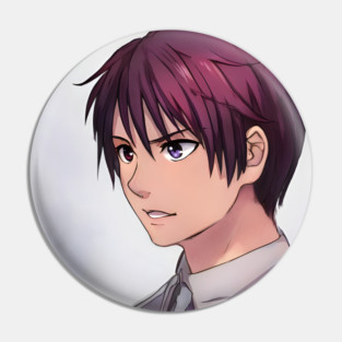 Red Hair Anime Boy Pin