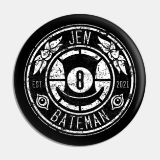 Jen Bateman Top Hat Seal Logo Pin