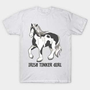 Horse Riding Horse Lover Horse Girl Irish Tinker Girl T-Shirt