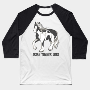 Horse Riding Horse Lover Horse Girl Irish Tinker Girl Baseball T-Shirt