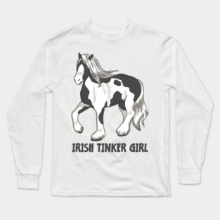 Horse Riding Horse Lover Horse Girl Irish Tinker Girl Long Sleeve T-Shirt