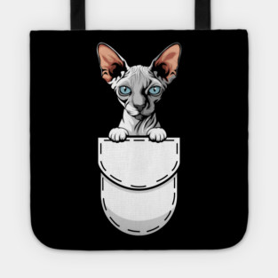 Funny Sphynx Pocket Cat Tote