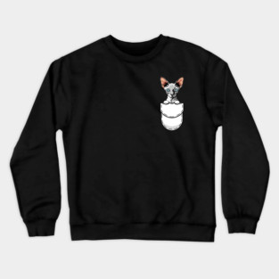 Funny Sphynx Pocket Cat Crewneck Sweatshirt