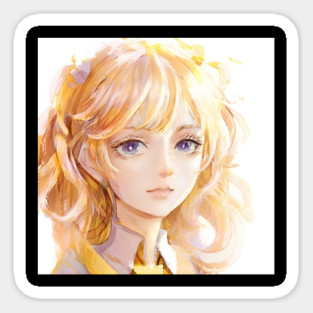 Blonde Hair Anime Girl Sticker