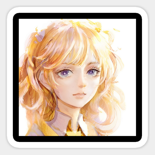 Blonde Hair Anime Girl Sticker by animegirlnft