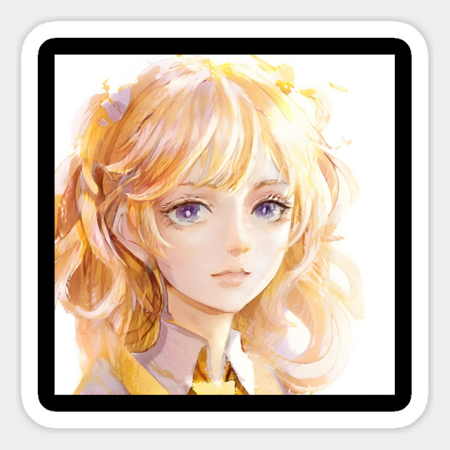 Blonde Hair Anime Girl Magnet by animegirlnft