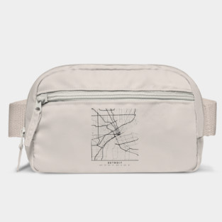 DETROIT MICHIGAN BLACK CITY STREET MAP ART Bag