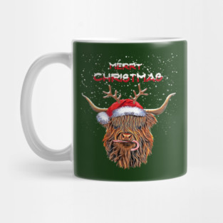 Highland cow and Merry Christmas, Christmas with cute Highland Cow Mug