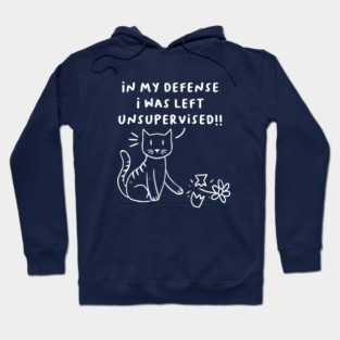 In my defense I was left unsupervised naughty cat kitten Hoodie